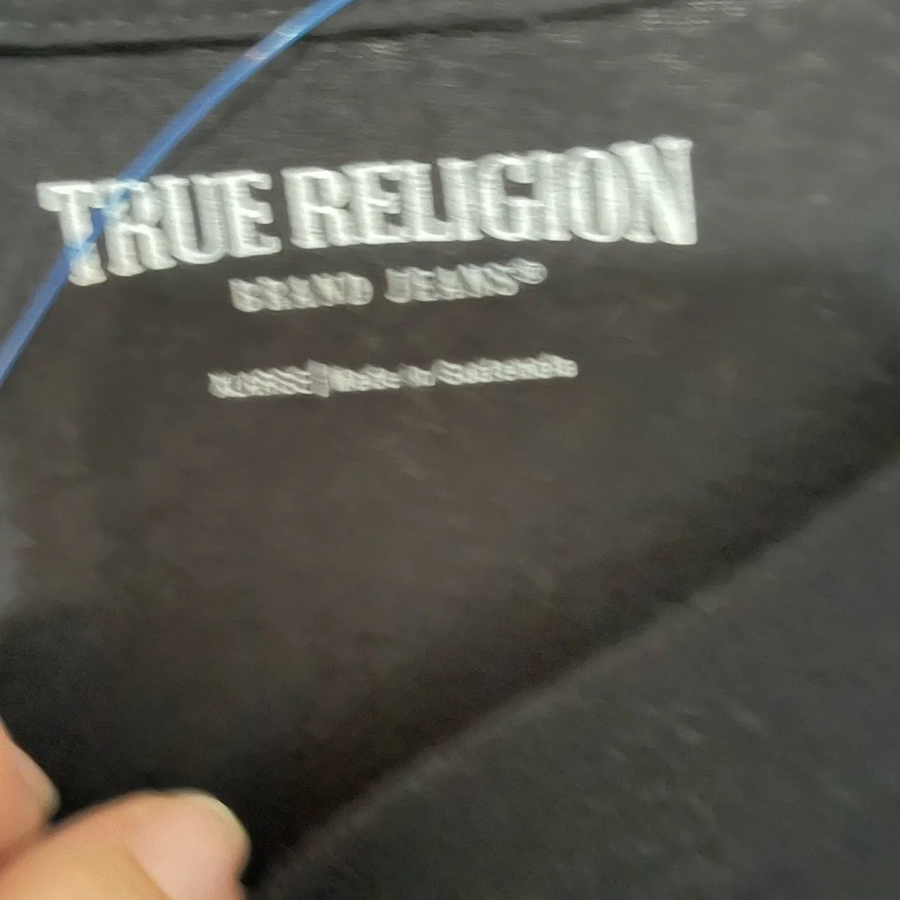 True Religion Brand Jeans Men’s Black Short sleeve Crew neck T Shirt Large logo